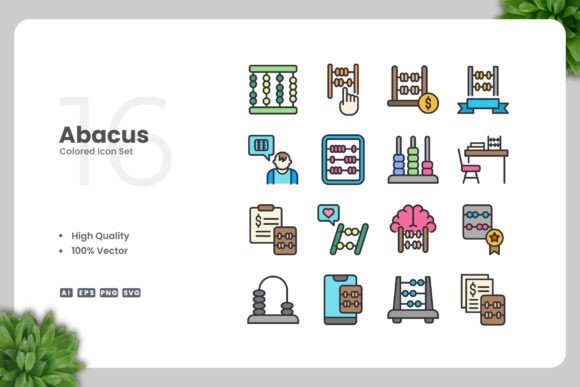 Abacus Color Icons: A Versatile Graphic Design Asset for Branding