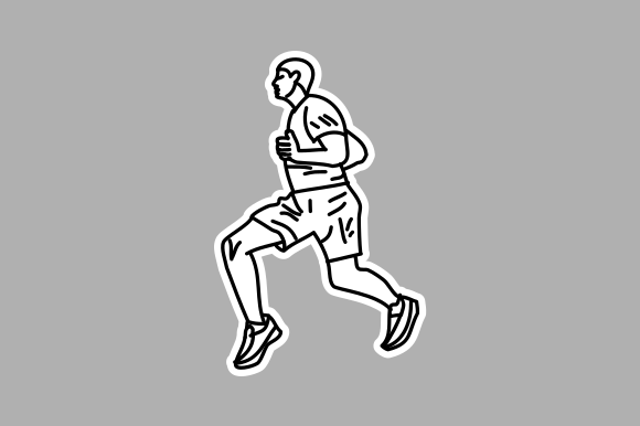 And-Drawn Running Athlete: A Versatile Graphic Design Asset
