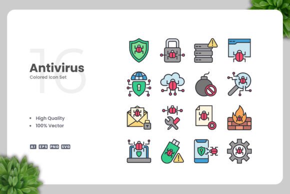Antivirus Color Icons for Graphics and Icons