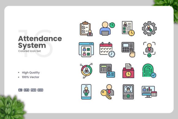 Attendance System Color Icons Review