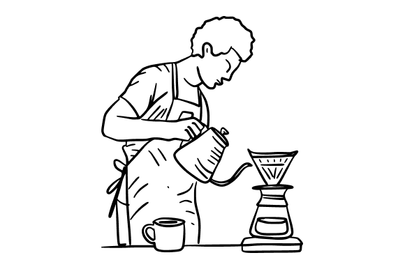 Barista Brewing Coffee Manual Brew Graphics