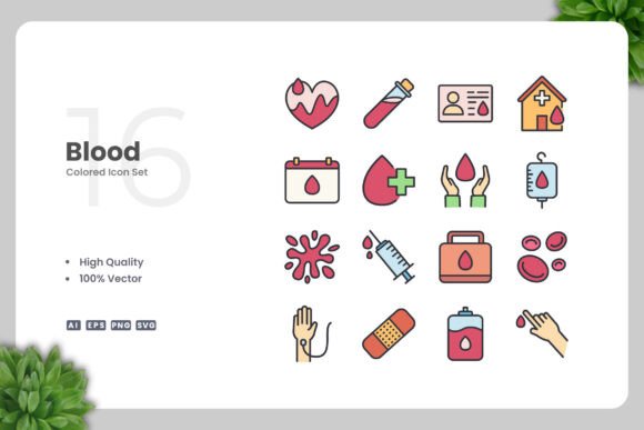 Blood Color Icons Graphics for Handmade Creations