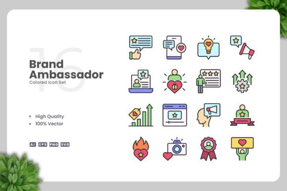 Brand Ambassador Color Icons: A Versatile Graphic Design Asset
