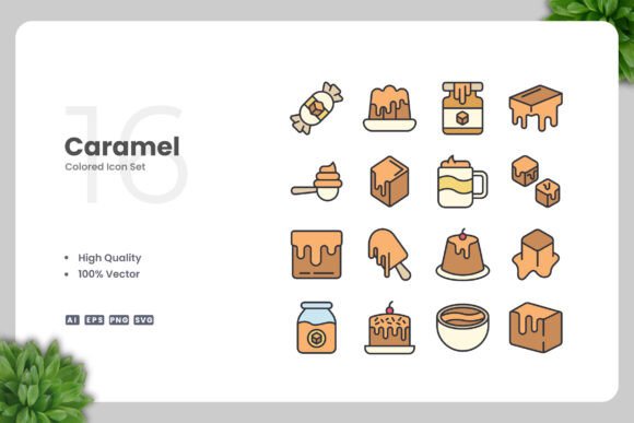 Caramel Color Icons for Local Business Branding