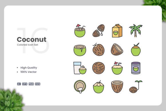Coconut Color Icons for Local Business Branding