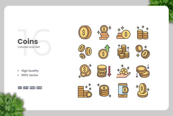 Coin Color Icons for Embroidery Projects