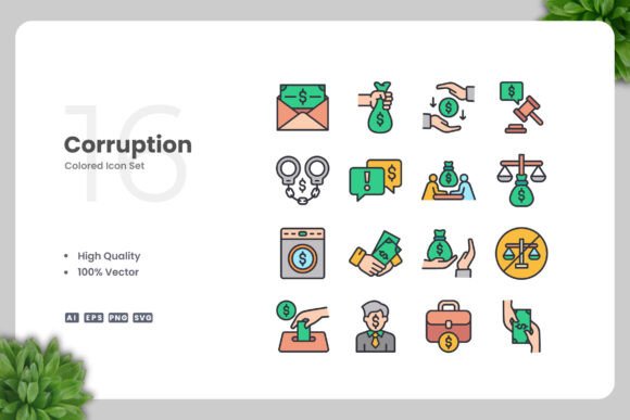 Corruption Color Icons - A Versatile Graphic Design Asset