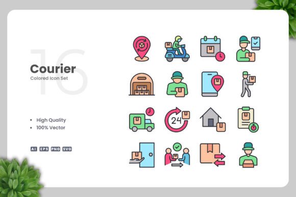Courier Color Icons: A Modern Graphic Design Asset for Editors and Bloggers