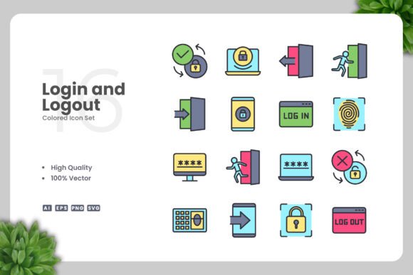 Login and Logout Color Icons Review