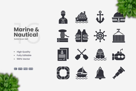 Marine and Nautical Solid Icons Review