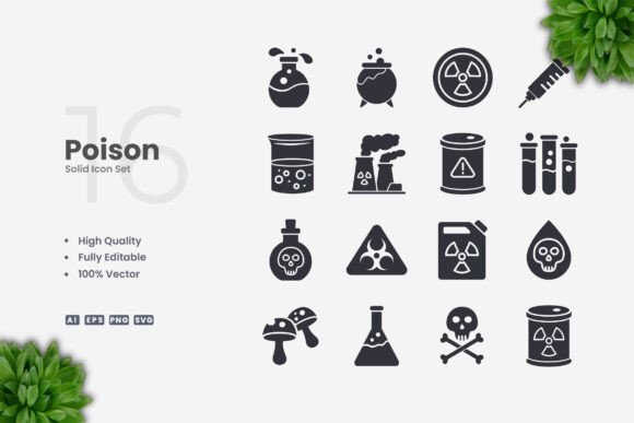 Poison Solid Icons – A Versatile Graphic Asset for Modern Design