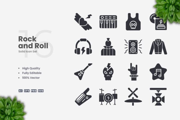 Rock and Roll Solid Icons Review for Embroidery Projects