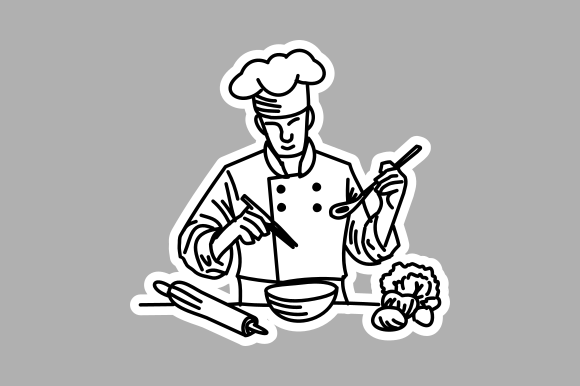 Vintage Chef Illustration for Branding and Graphic Design